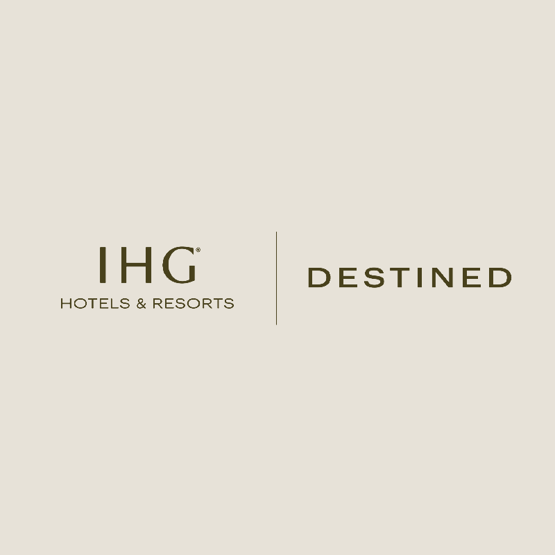 Logo of IHG Hotels & Resorts with the word 'DESTINED' beside it.