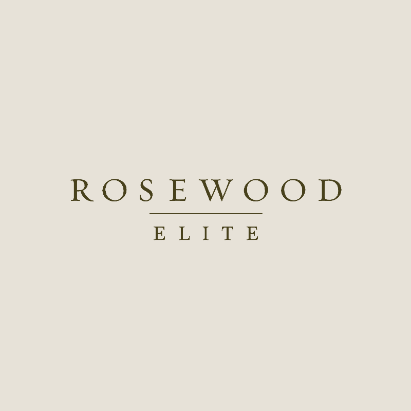 Rosewood Elite logo with text on a beige background.