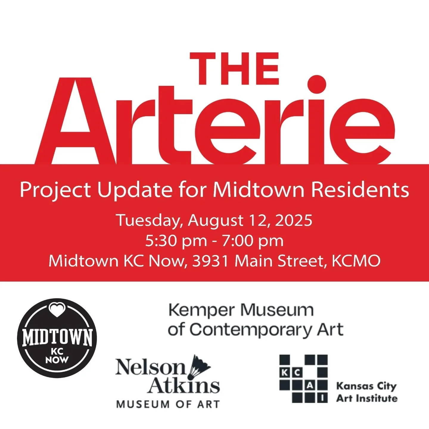 Midtown Residents! Join us for a project update on Tuesday, August 12! 

#luvmidtownkc #thearteriekc