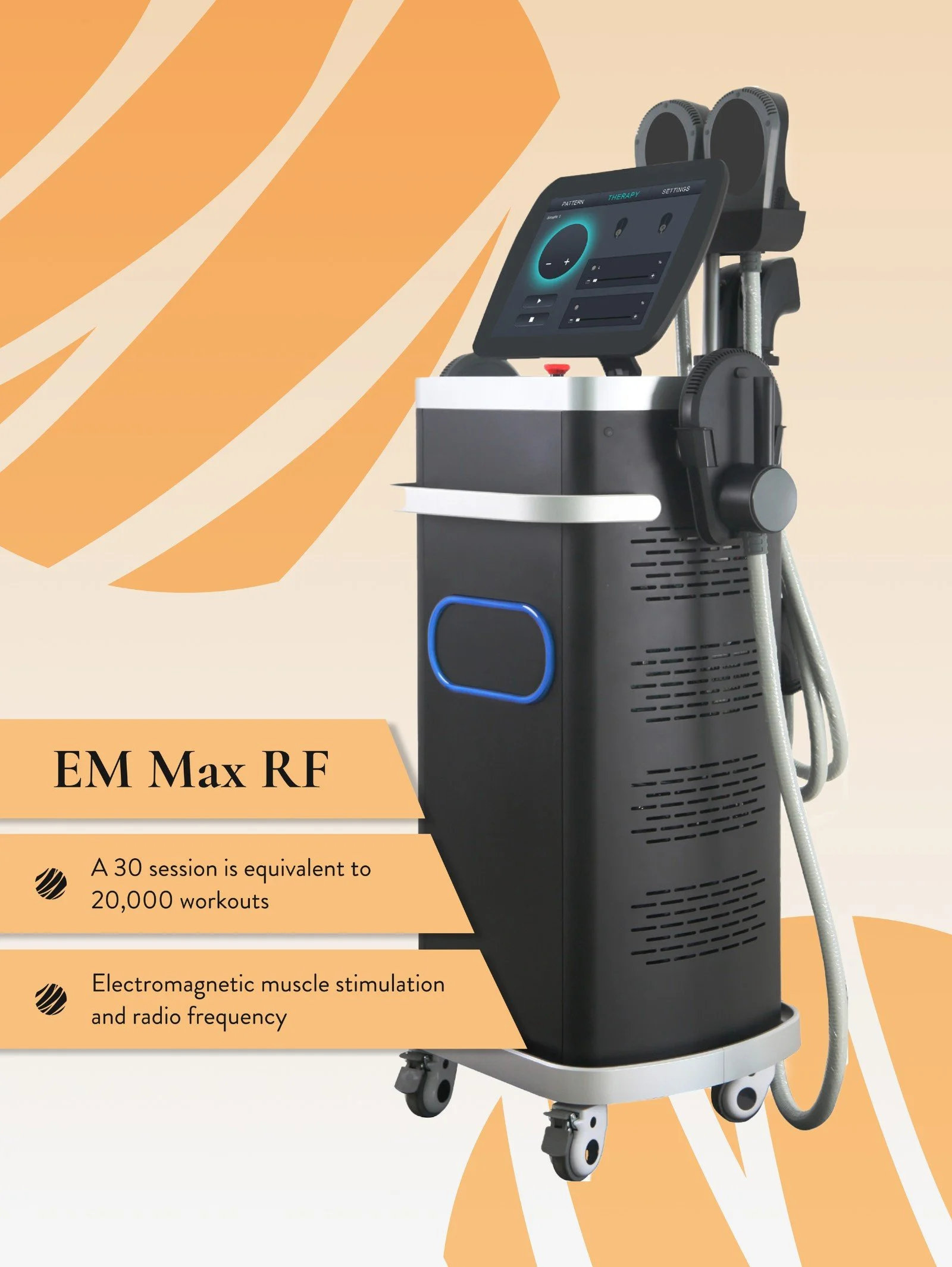 EM Max RF muscle toning and fat reduction machine at Harmony Body Contouring, Greenway, Canberra