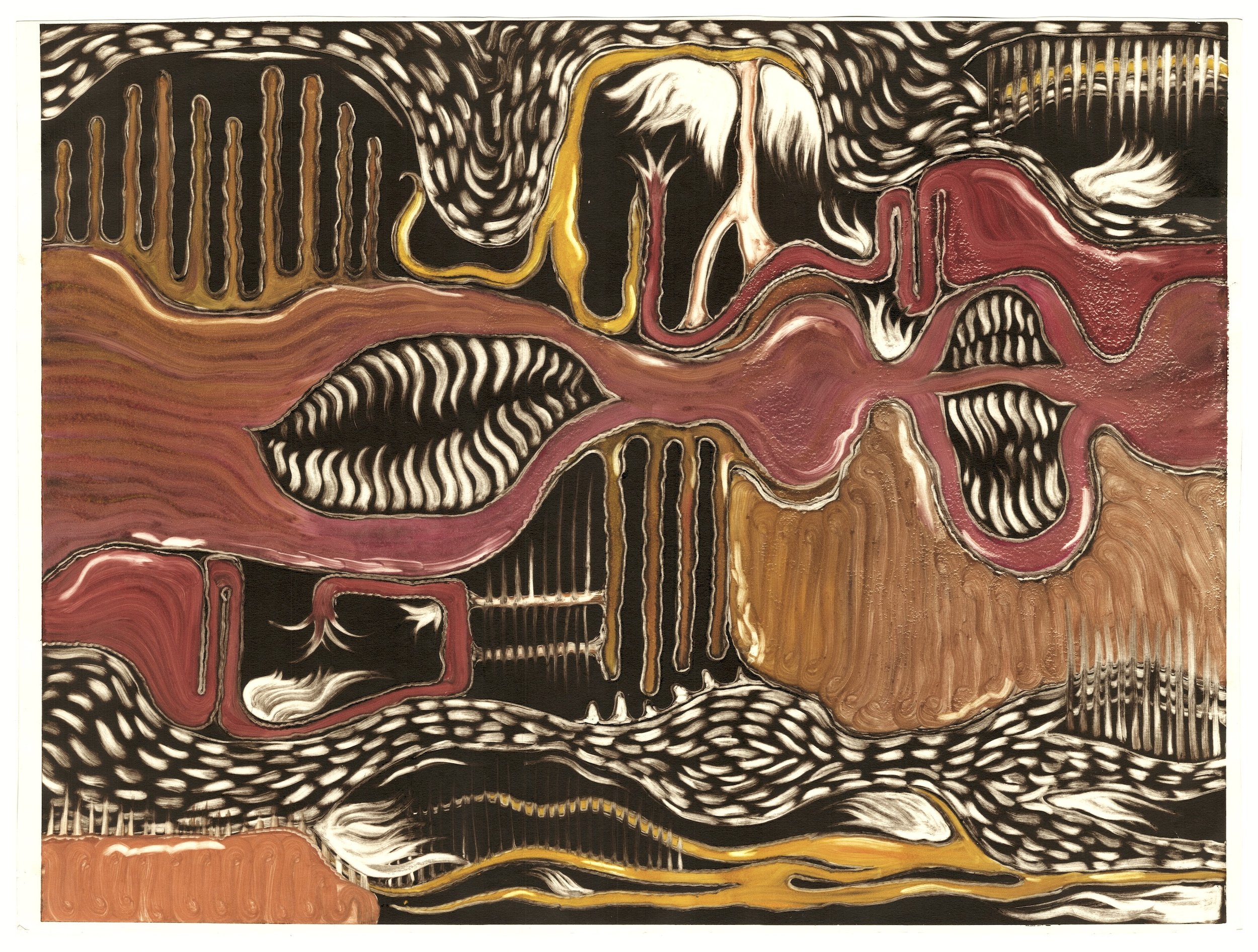 Dentata, 76 x 56cm, etching ink & oil