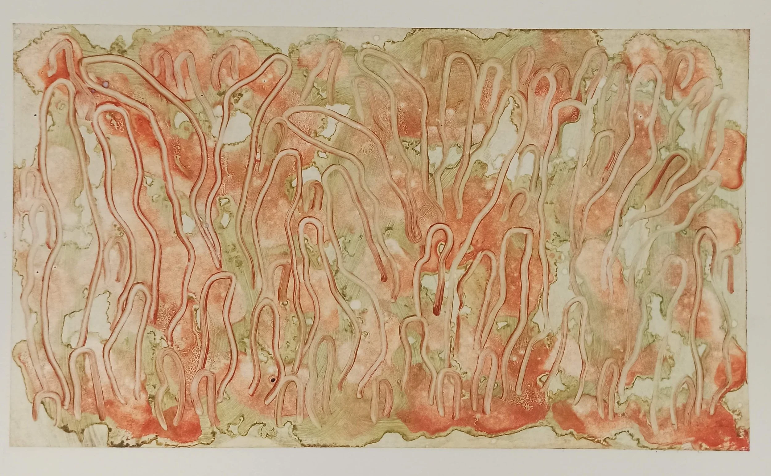 Spores (III), etching ink & oil, 35 x 22cm