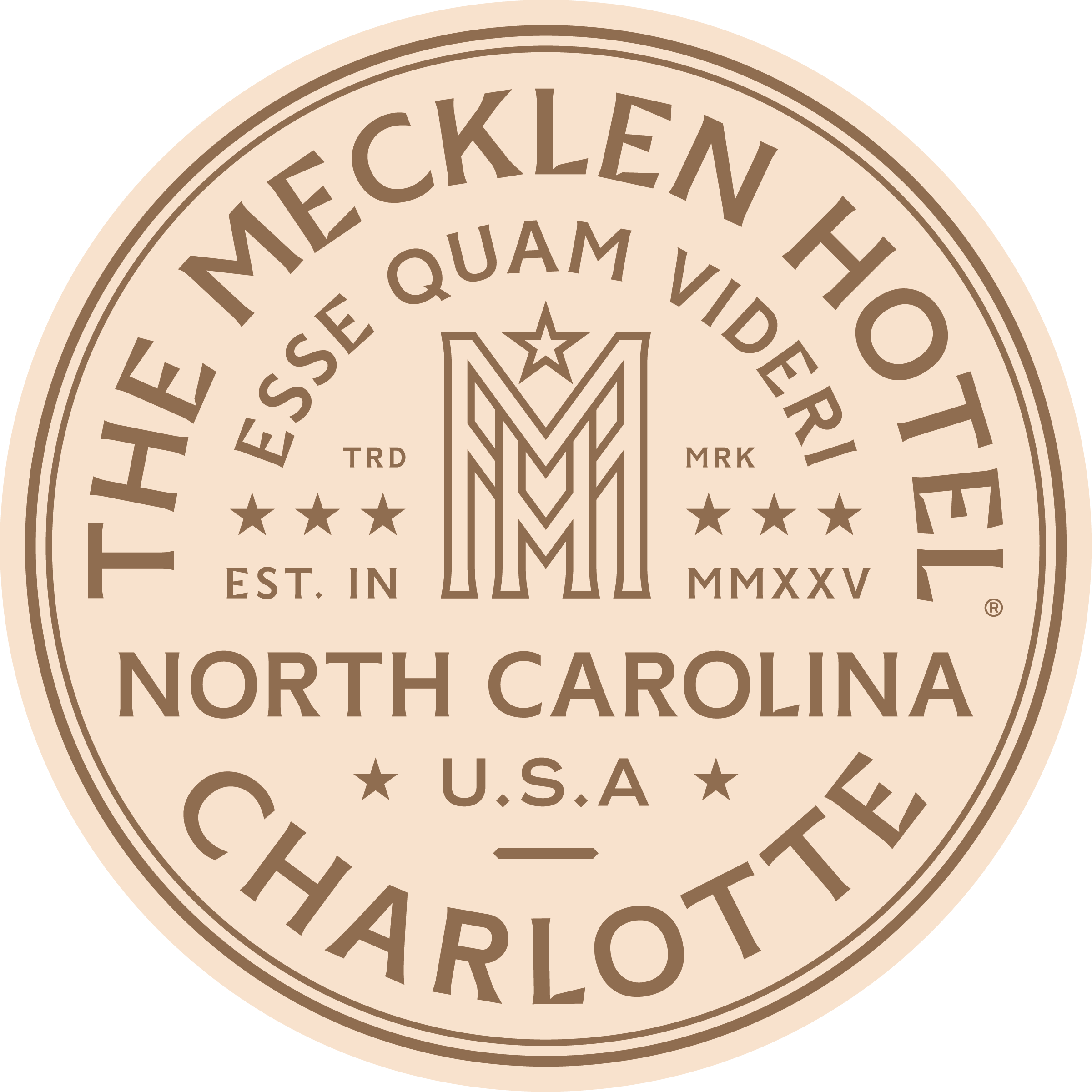The Mecklen Hotel's primary graphic seal in 2 colors.