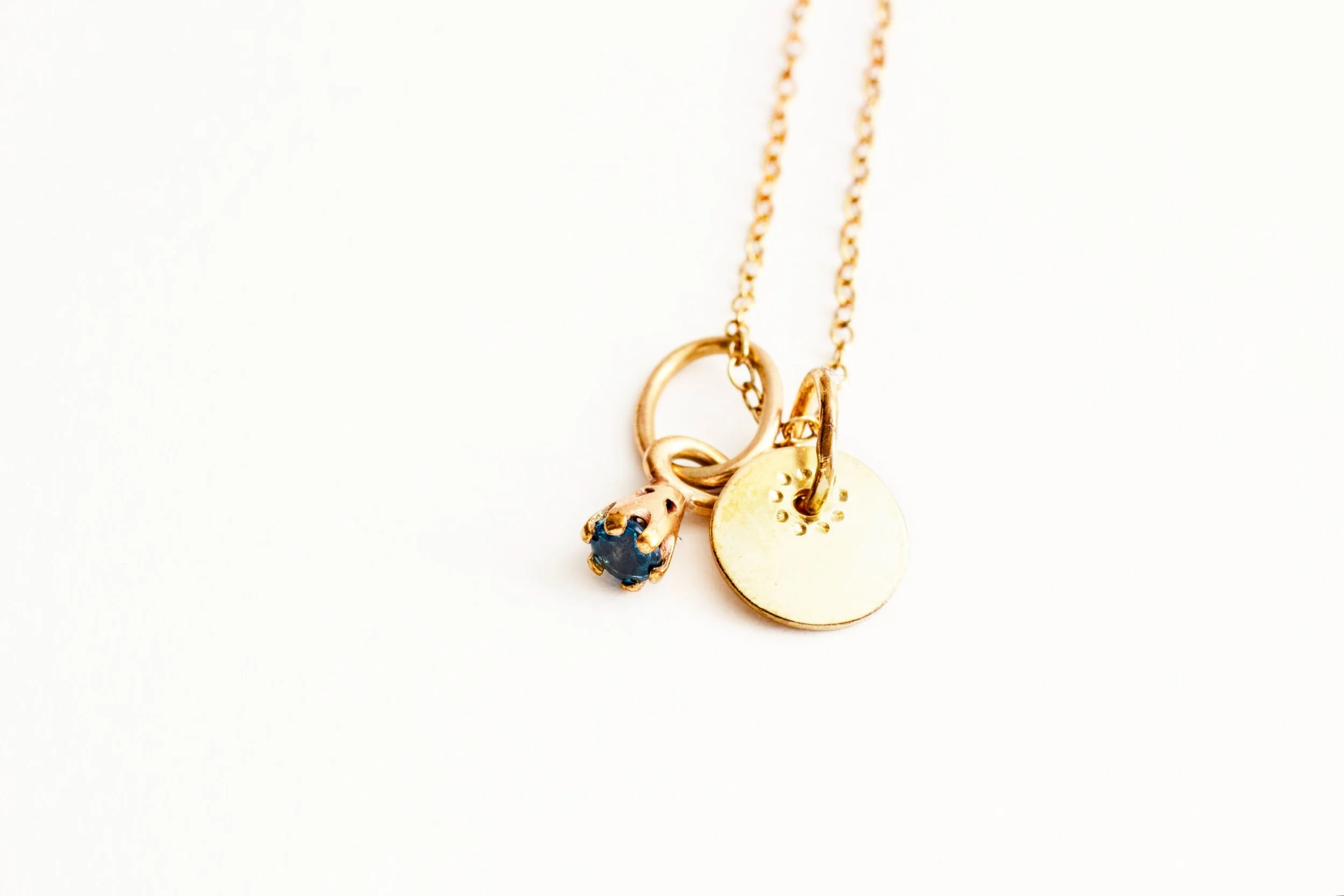 9 carat gold Belak & London Blue Topaz Necklace