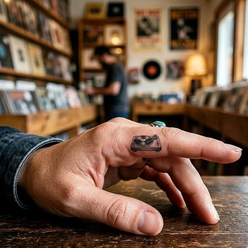 Record Player Tattoo Ideas