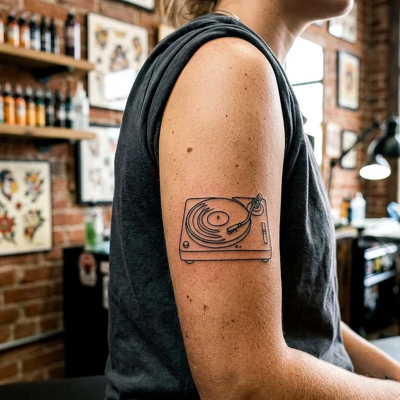 Record Player Tattoo Ideas