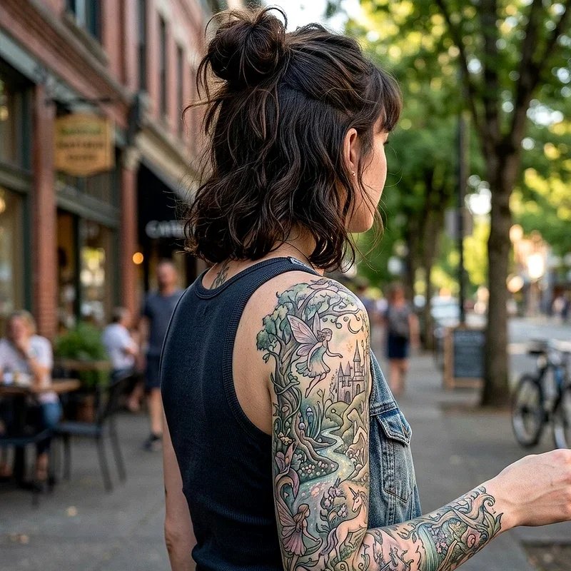 Girly Sleeve Tattoo Ideas
