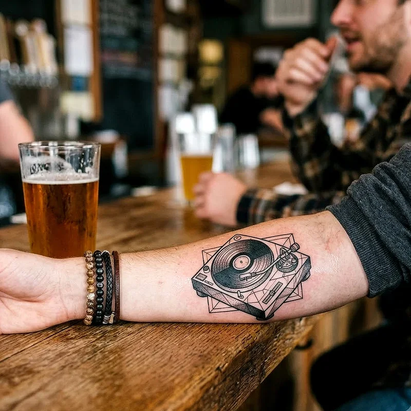 Record Player Tattoo Ideas