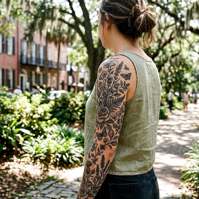 Girly Sleeve Tattoo Ideas