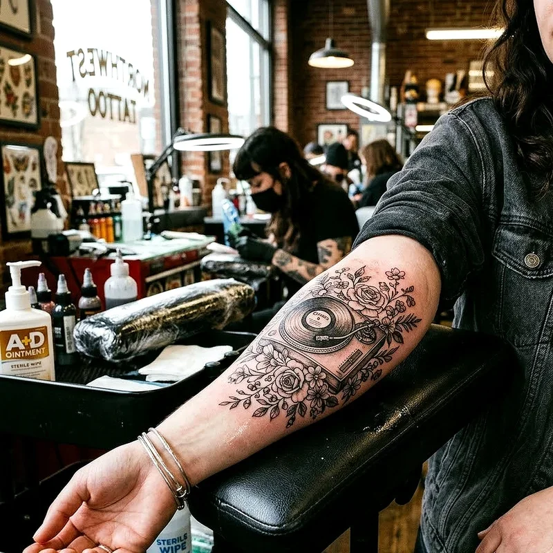 Record Player Tattoo Ideas