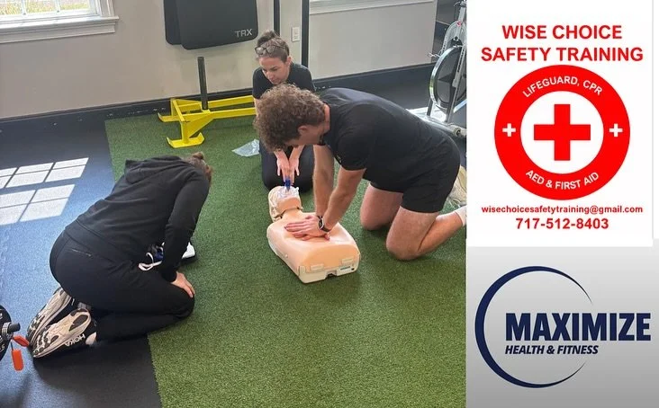 💪❤️ A huge THANK YOU to the incredible staff and personal trainers at Maximize Health and Fitness for welcoming Wise Choice Safety Training to provide First Aid, CPR, and AED certification through the Health &amp; Safety Institute (HSI)!

What an am
