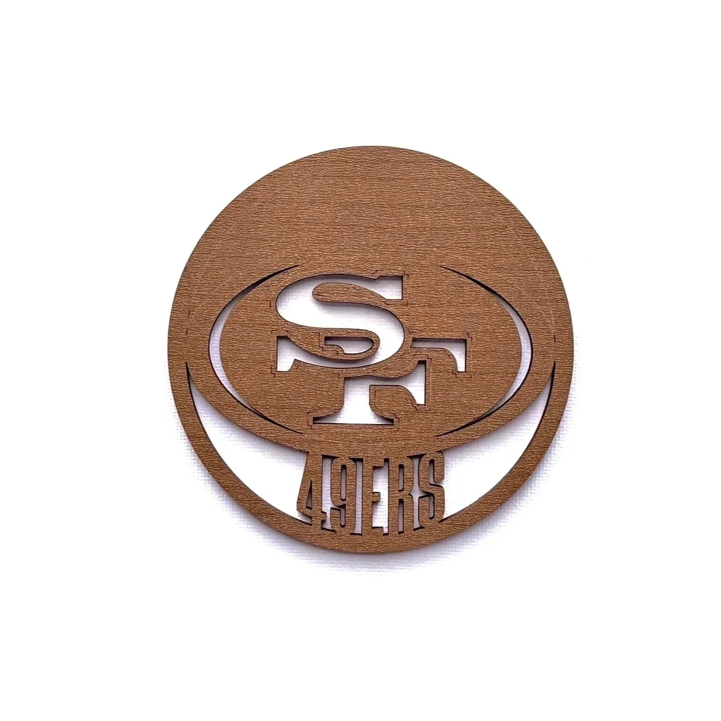 Set of 2 - San Francisco 49ers NFL Football Team Laser-Cut Wood Coasters