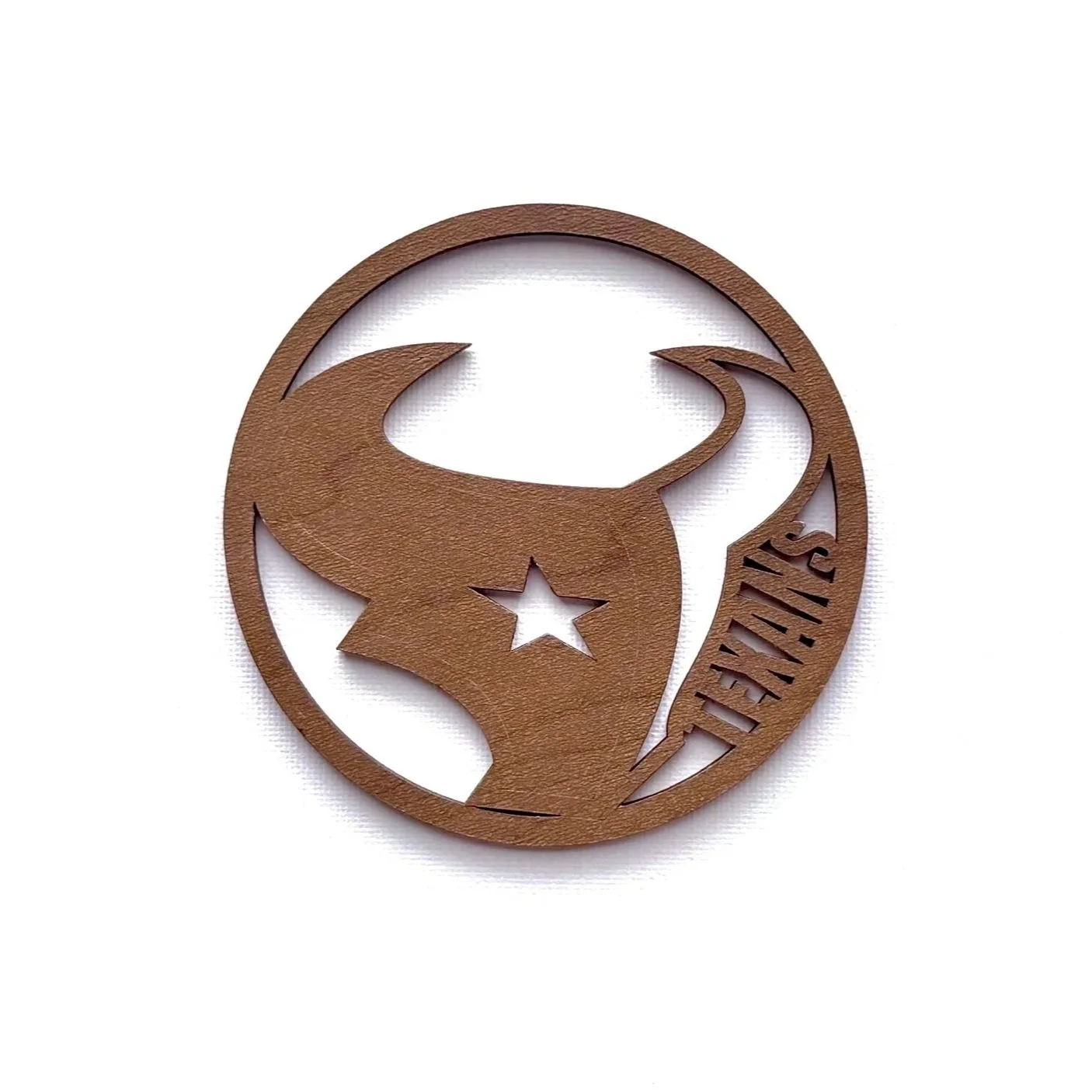 Set of 2 - Houston Texans NFL Football Team Laser-Cut Wood Coasters