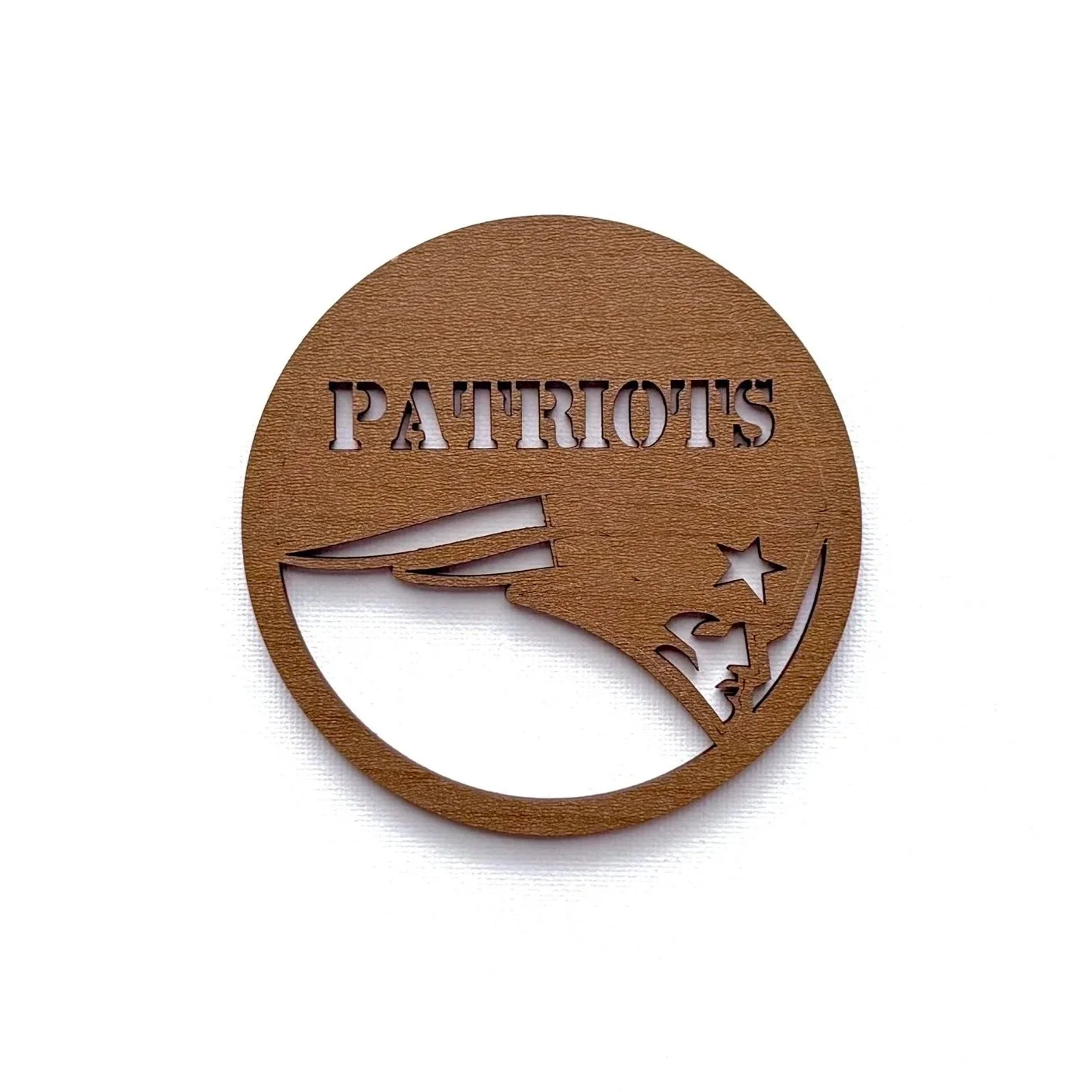 Set of 2 - New England Patriots NFL Football Team Laser-Cut Wood Coasters