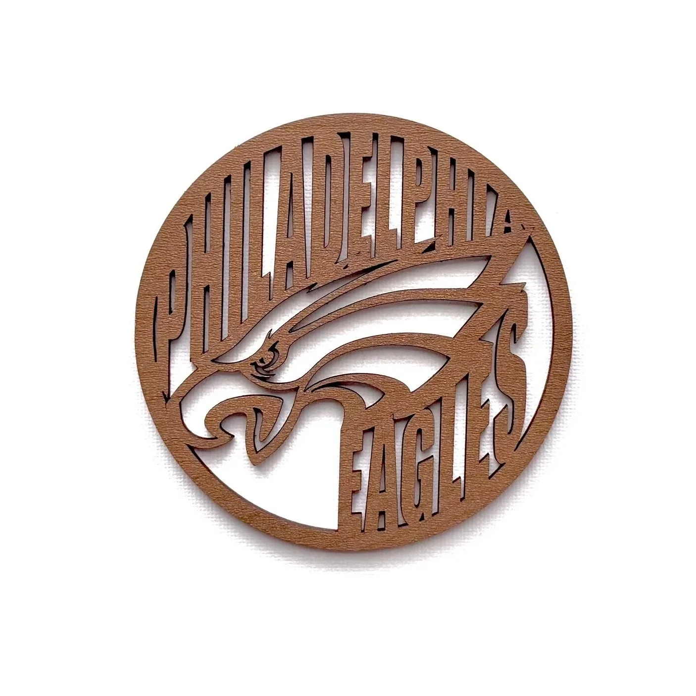 Set of 2 - Philadelphia Eagles NFL Football Team Laser-Cut Wood Coasters
