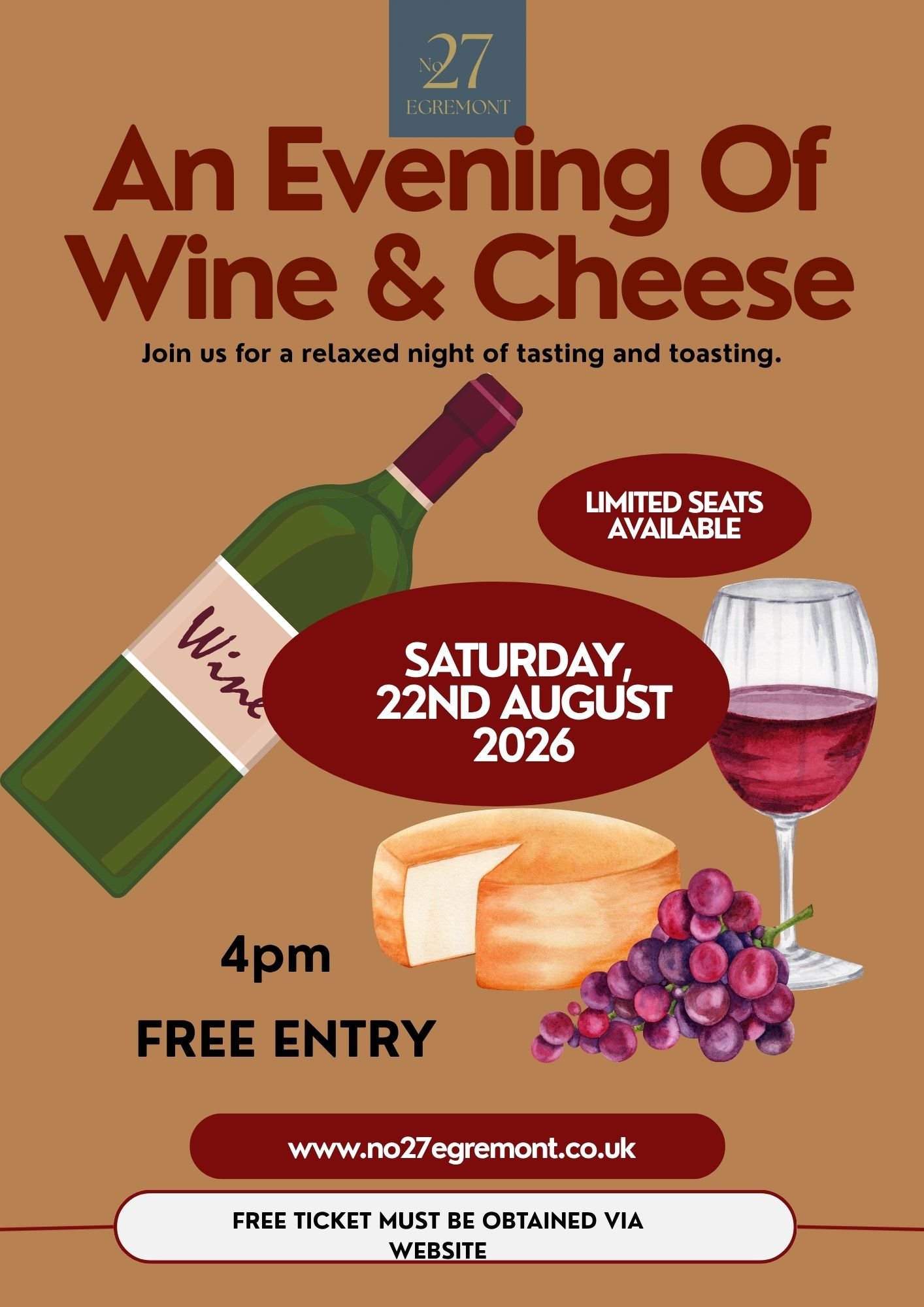 Cheese and wine night 22nd August
