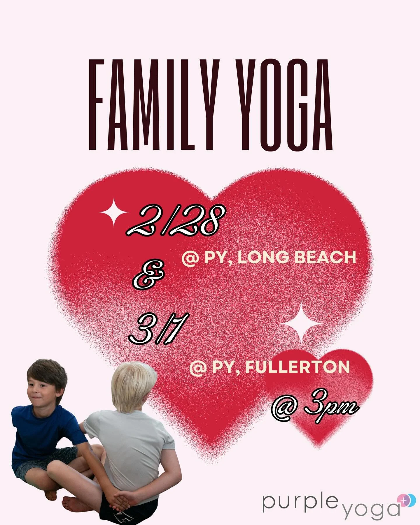 Join me Feb 28 &amp; March 1 at @purple_yoga for a special afternoon centered around Self-Compassion &amp; Connection - for kids (3&ndash;12) and their caregivers.

🗓 Feb 28 &ndash; Long Beach
🗓 March 1 &ndash; Fullerton
⏰ 3:00 PM
💛 $15 per person