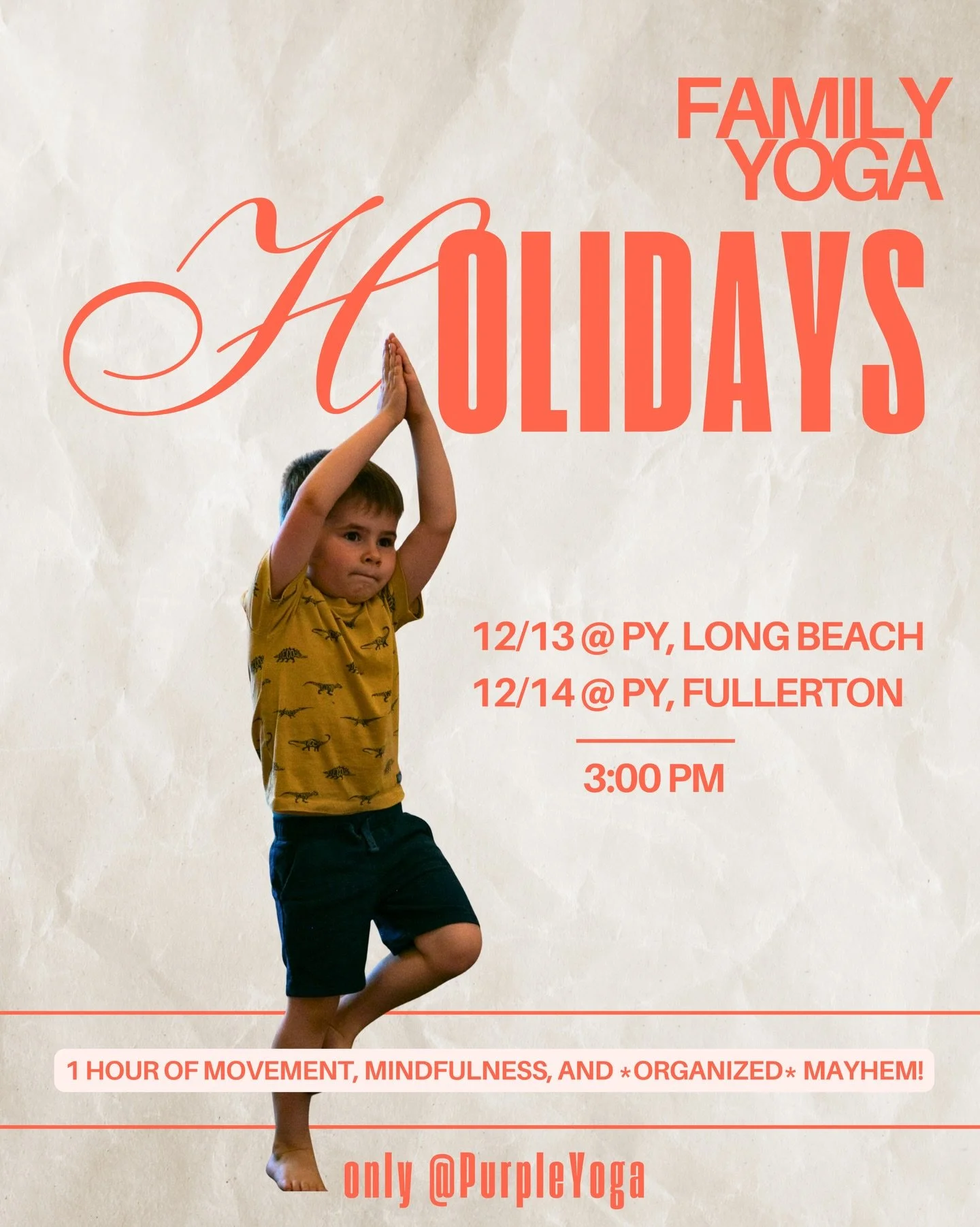Hi friends!

Let&rsquo;s wrap up the year with Holidays Family Yoga: a joyful, cozy afternoon of movement, mindfulness, and seasonal fun for the whole family. 🧘🏻&zwj;♀️

We&rsquo;ll stretch, play, breathe, and celebrate the magic of the holidays wi