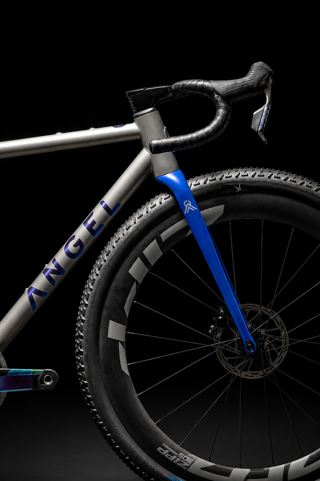 ANGEL Element titanium gravel bike with Blue OTC finish