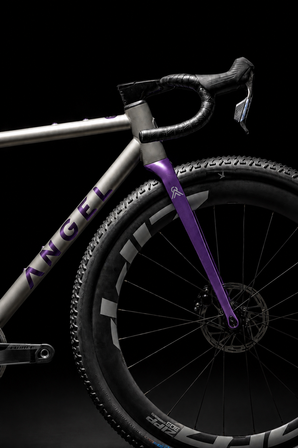 ANGEL Element titanium gravel bike with Purple OTC finish