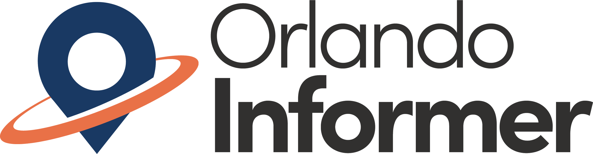 Orlando Informer logo with a location pin that has a ring around it.