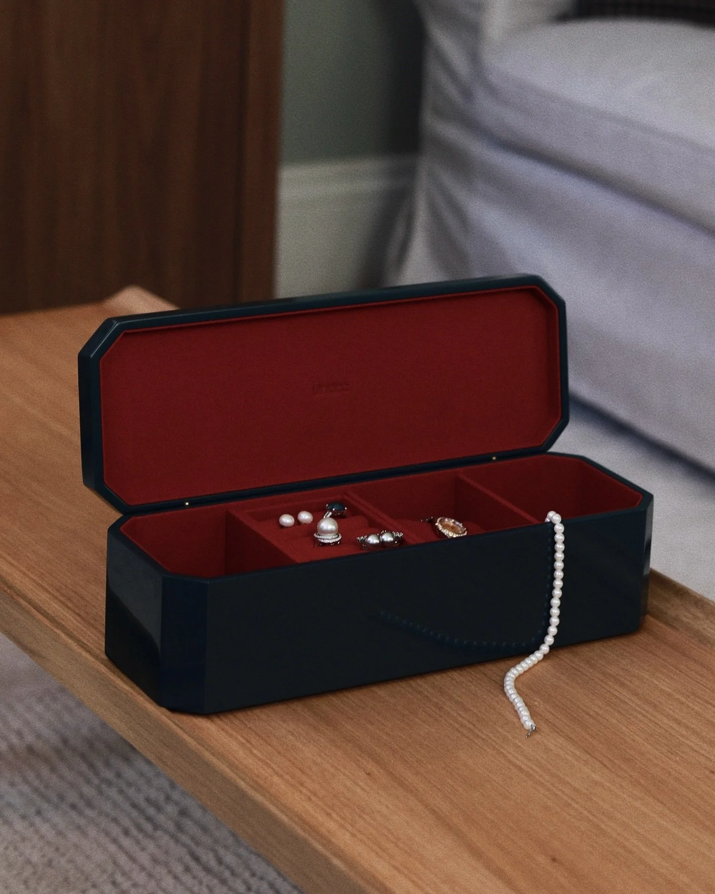 More than a jewellery box, but an elegant display for all things treasured. In Dark Teal and Butter Yellow, both come with luxurious red velvet lining and watch pillows. 
We are open to bespoke orders for pretty much everything! DM or email for more 