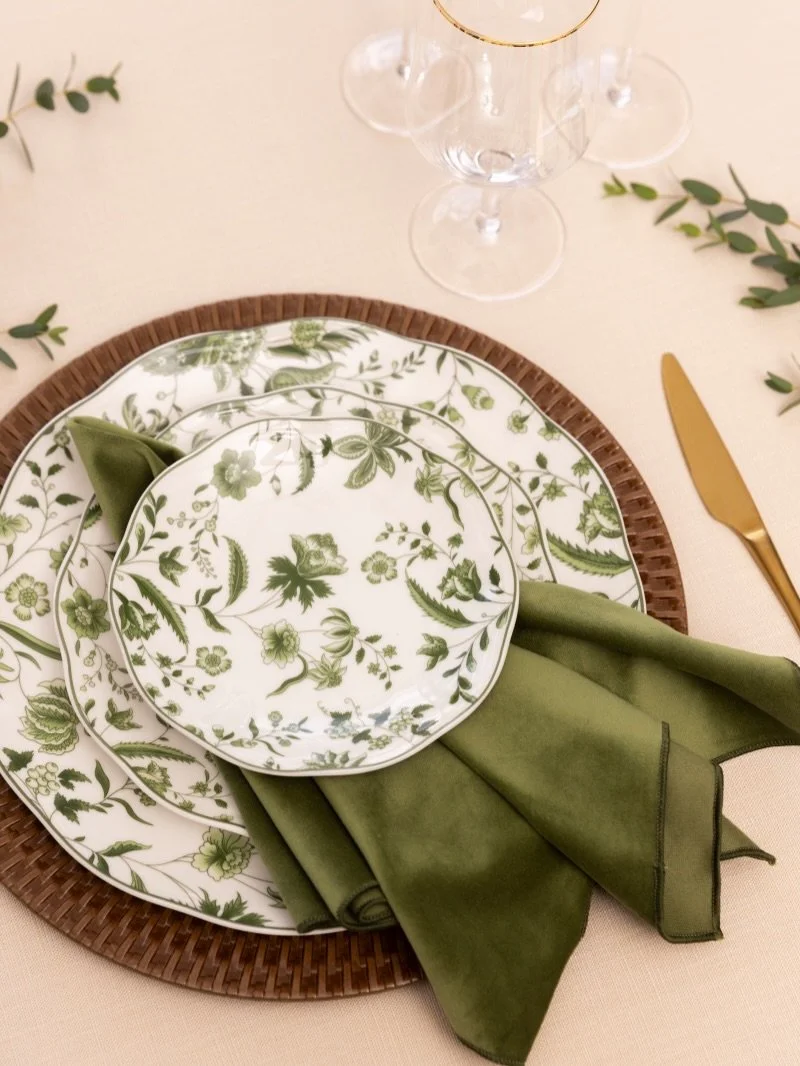 The Irene + Co X Indigo collection was created to give planners and couples a starting point for building cohesive event designs &mdash; mixing plates, flatware, glassware, and linens that work seamlessly together✨

The Victoria look is perfect for g