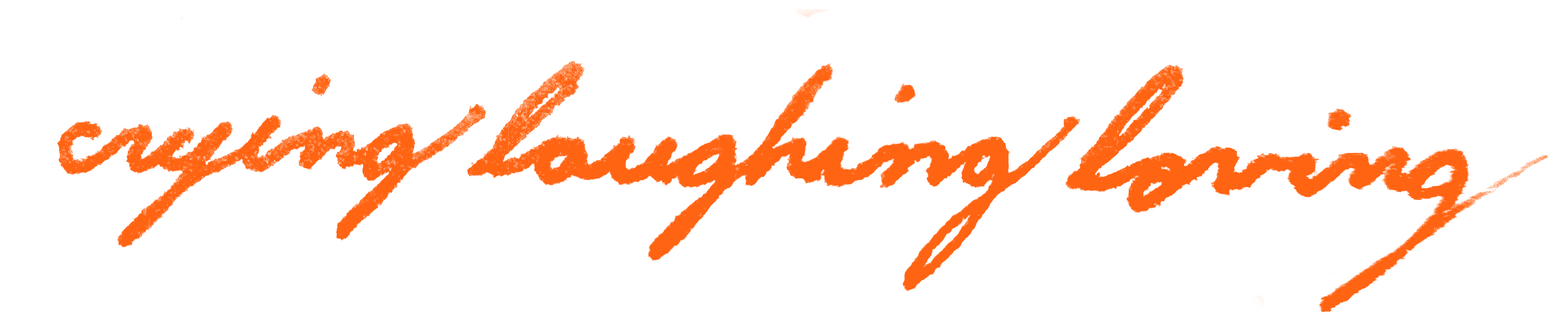 Orange cursive text on black background reading "original laughter".