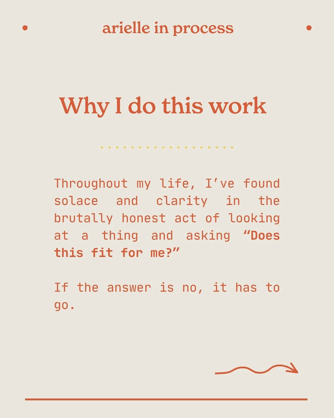 This work isn&rsquo;t just about clothes - it&rsquo;s about alignment.
About returning to what feels true, peaceful, and *you.*

I do this work because I&rsquo;ve been there - in the moments of questioning, of shifting, of searching for what really f