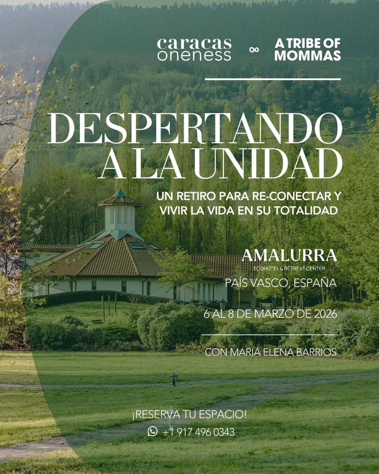 RETIRO: Despertando a la UNIDAD💛

Un retiro para volver a re-conectar y vivir la vida en su totalidad. 

Nos encontraremos 3 d&iacute;as para re-conectarnos con nosotras mismas a trav&eacute;s de un profundo viaje interno, integrando ense&ntilde;anz
