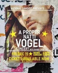 Event poster for Natti Vogel's concert with details about date, time, and ticket availability