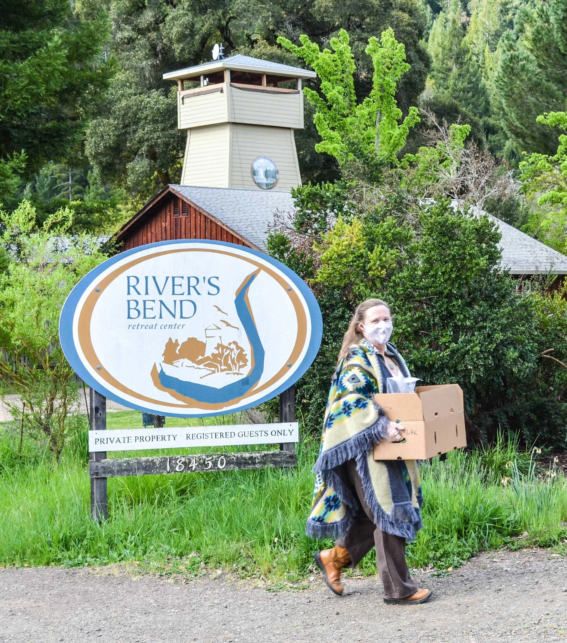Picking up a food hub order at River's Bend in Philo.
