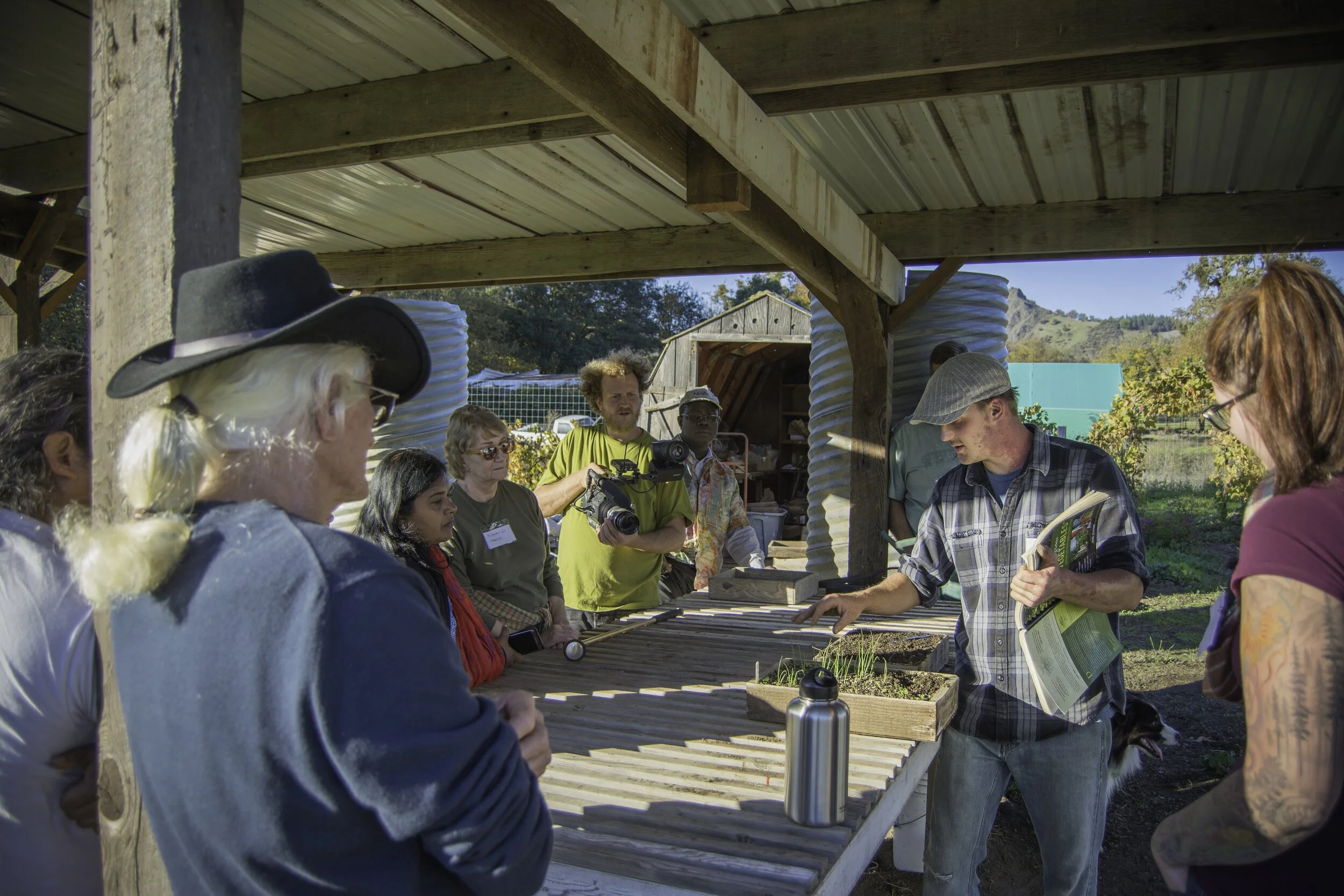 Matt Drewno teaching at Victory Gardens for Peace