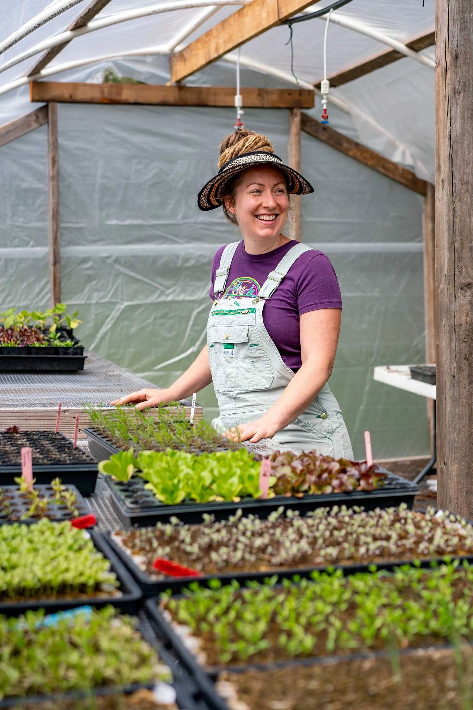 Darcie in the greenhouse