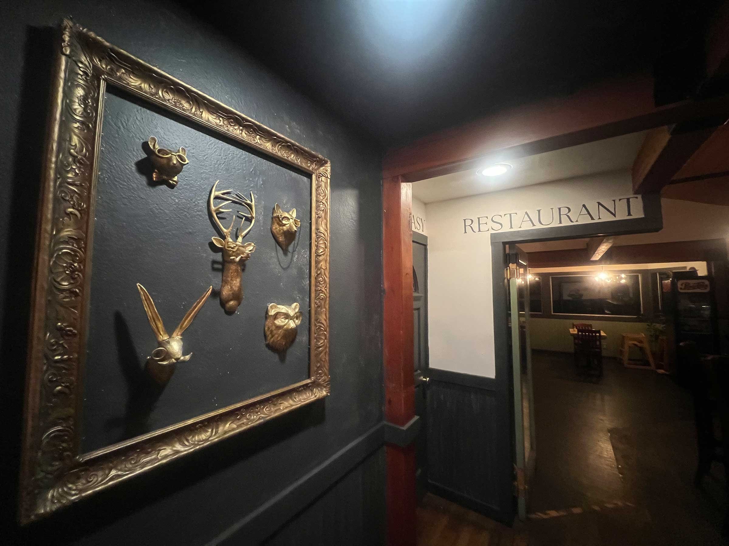 Touches of whimsy brighten the interior of the restaurant