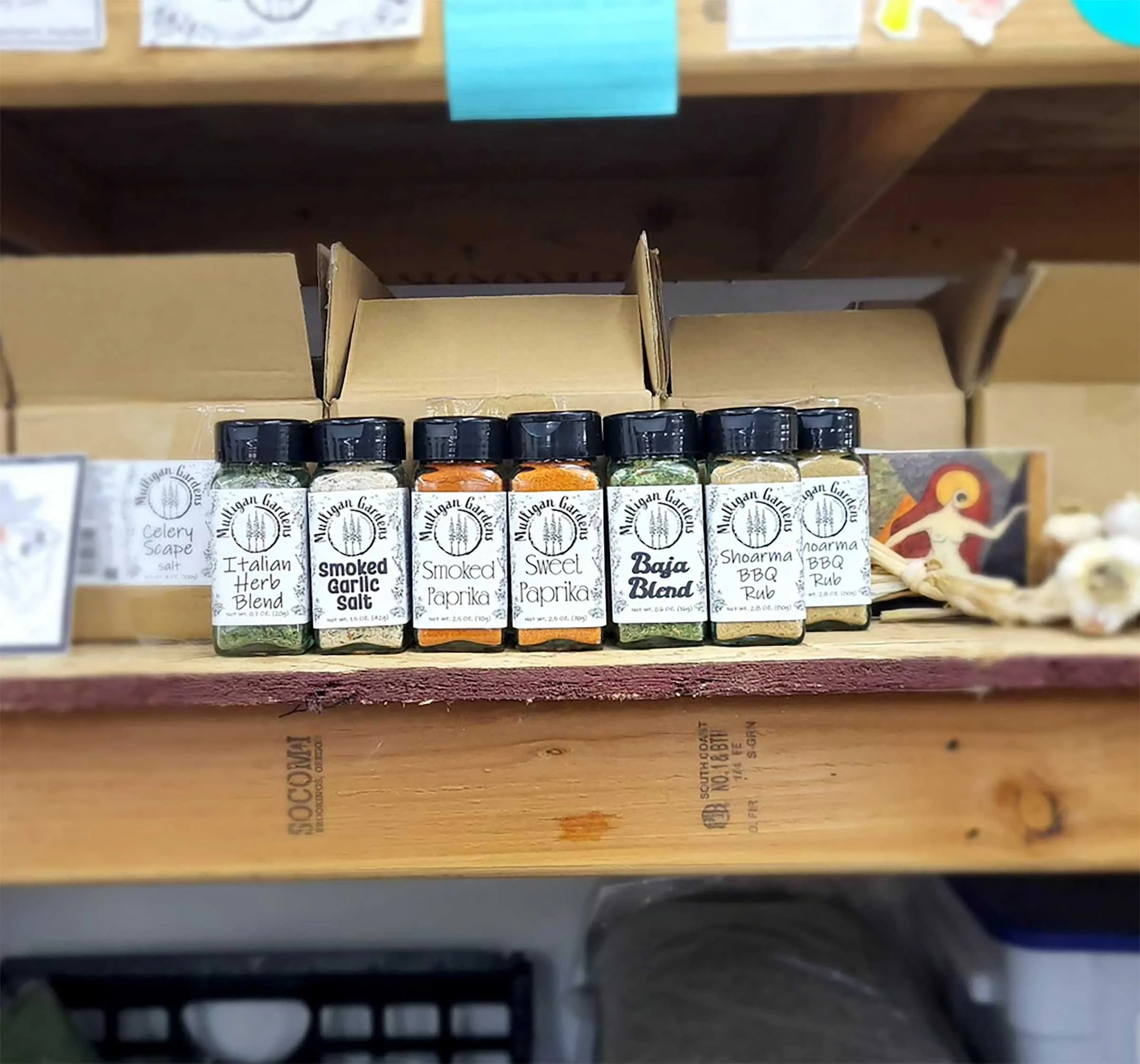 Some of the herb blends produced by the farm