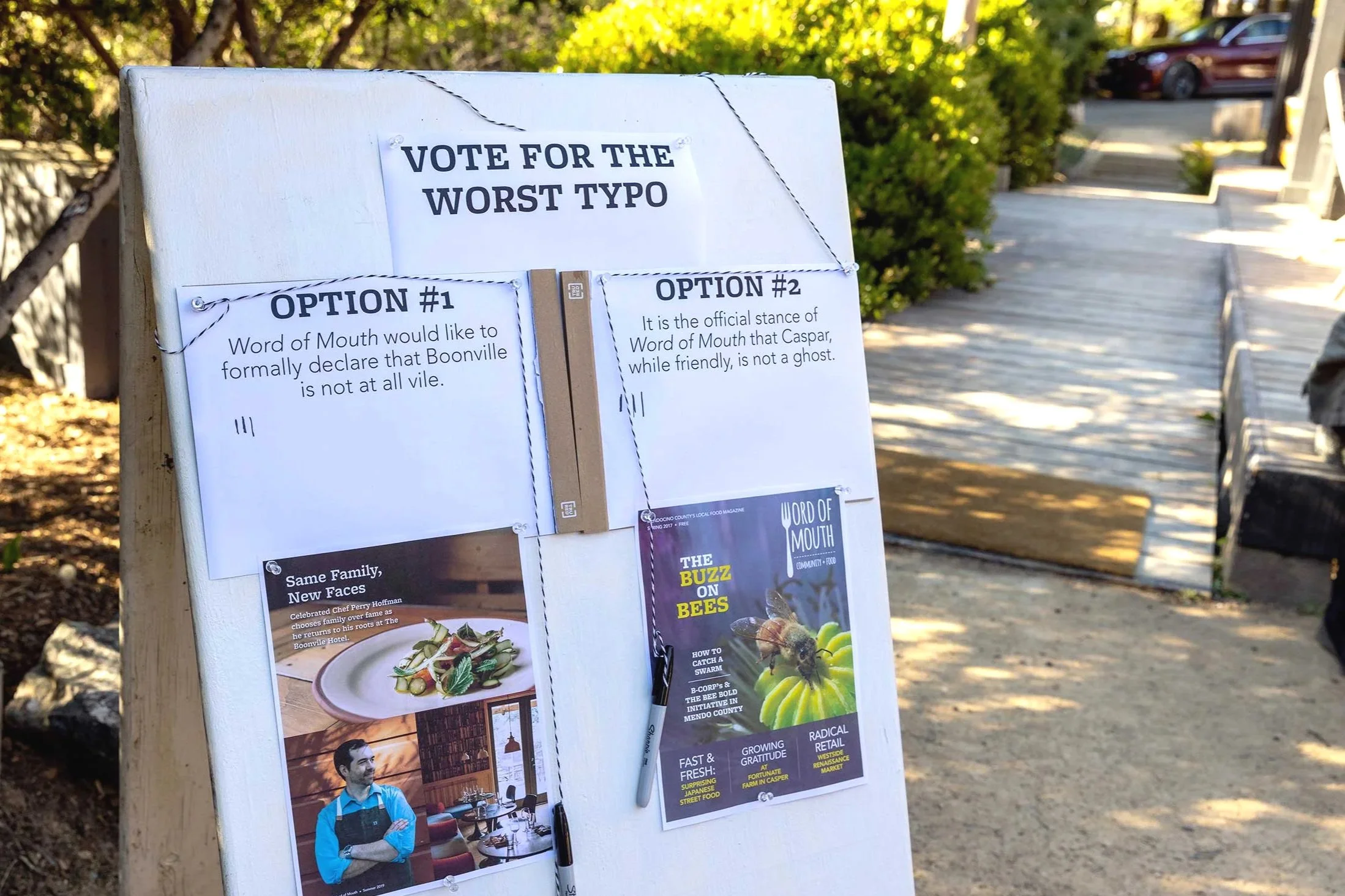  Torrey’s “vote for the worst typo” board.  