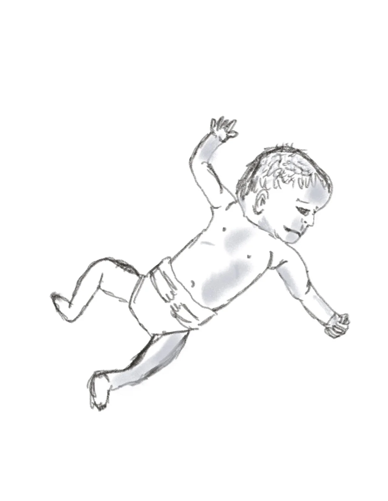 infant asymmetric tonic neck reflex ATNR drawing