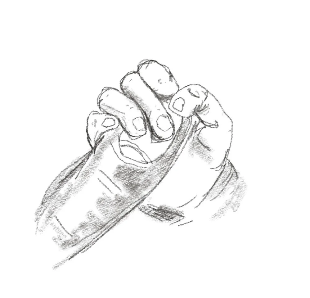 infant palmar grasp drawing