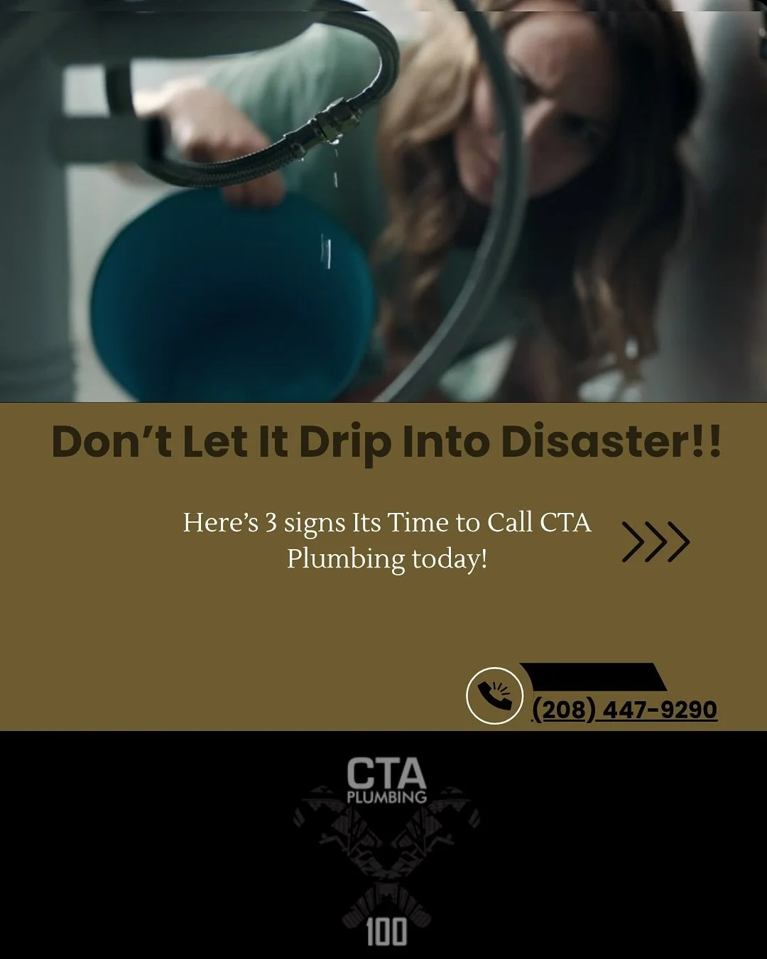 🚨 Slow leaks = big bills. 💸
Don&rsquo;t wait &lsquo;til your sink becomes a swimming pool.
Here&rsquo;s your 3-step fix:
1️⃣ Notice the drip
2️⃣ Pick up the phone
3️⃣ Call CTA Plumbing

Serving Nampa + the Treasure Valley with honest, fast service.