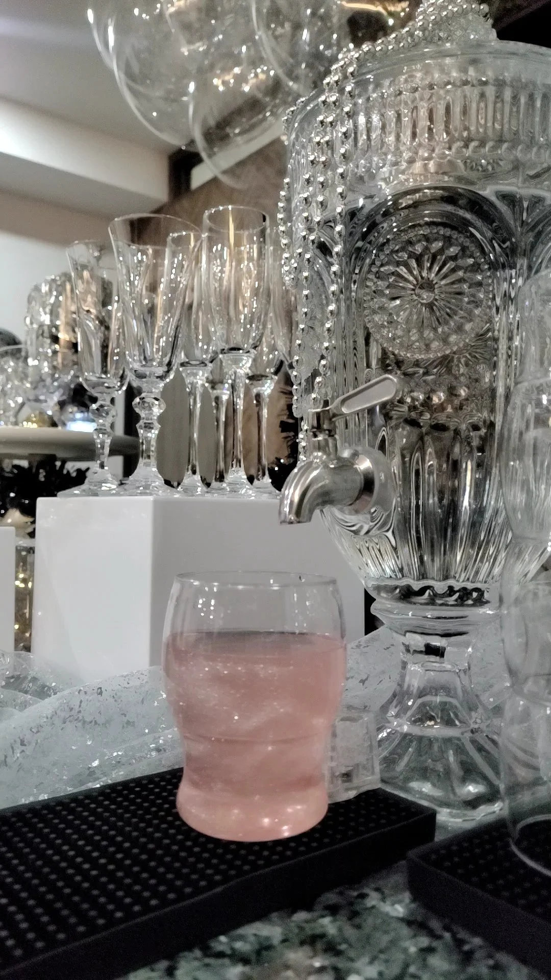 Disco crystal cocktail Tablescape by Bartender 608