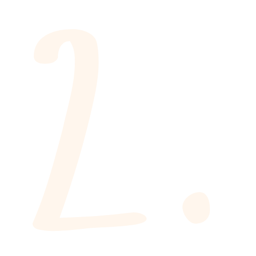 Close-up of a white handwritten number '2' followed by a period on a transparent background.