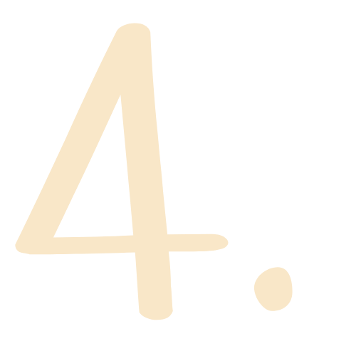 Hand-drawn number 4 with a period on a transparent background.