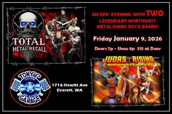 Total Metal Recall + Judas Rising at Tony V's