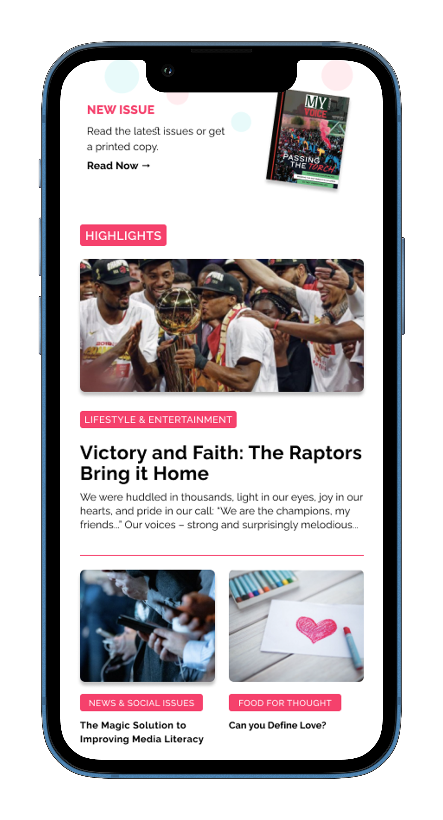 Read articles on current highlights