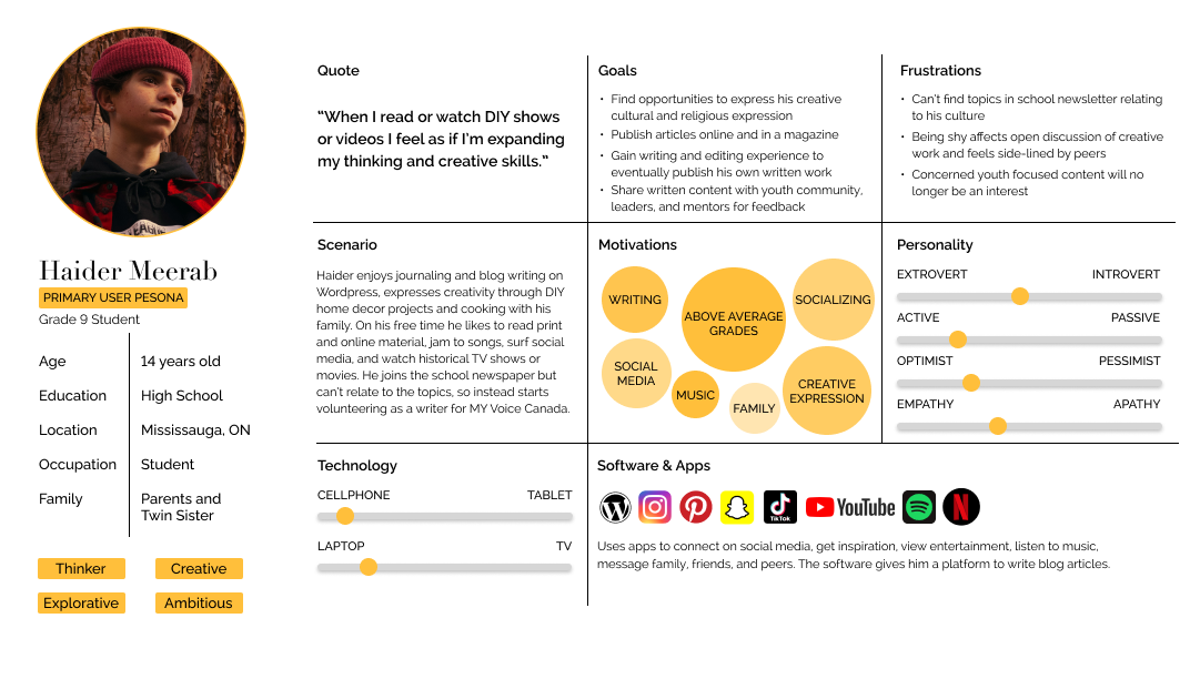 primary user persona