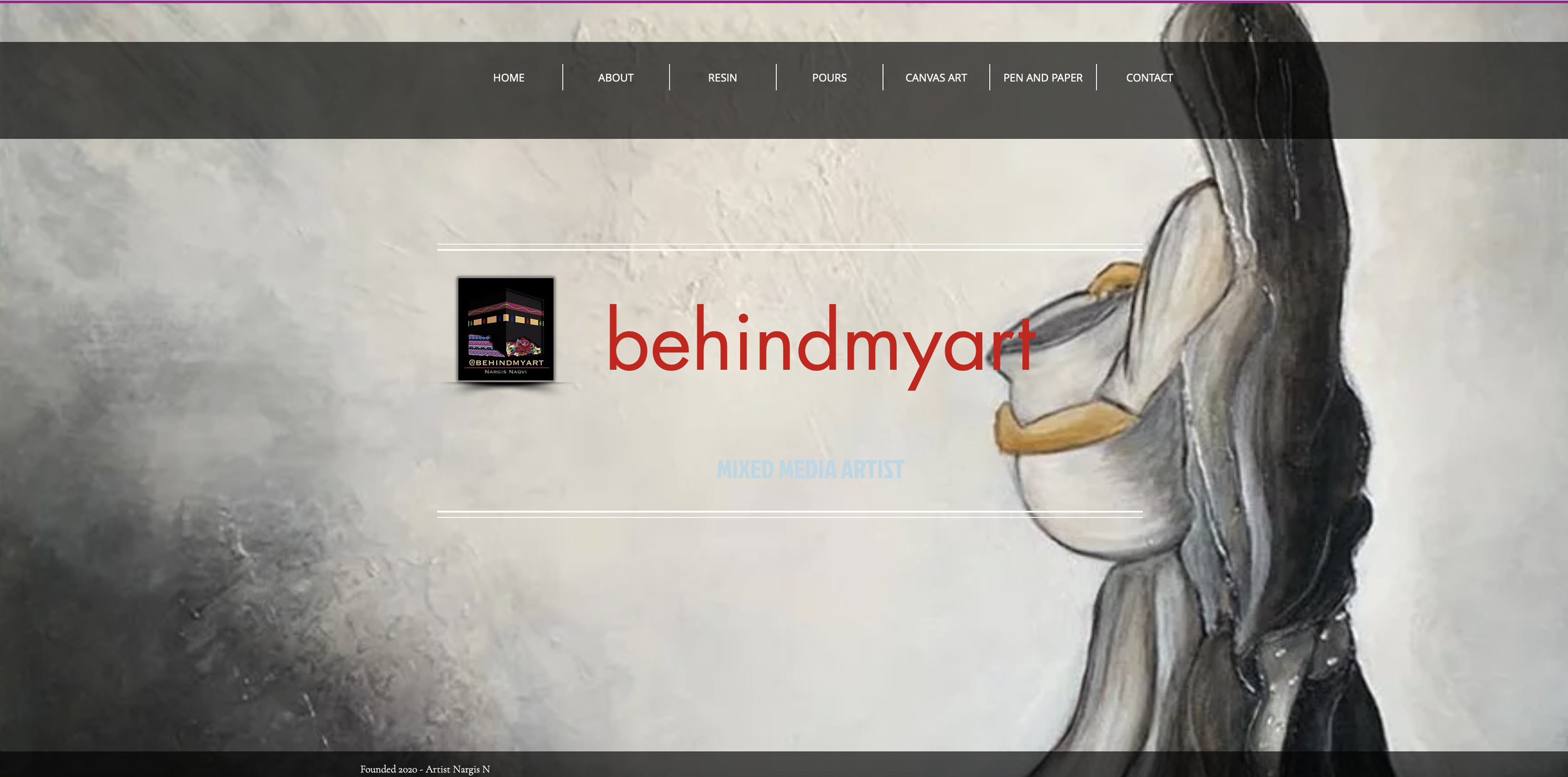 behindmyart Initial Homepage
