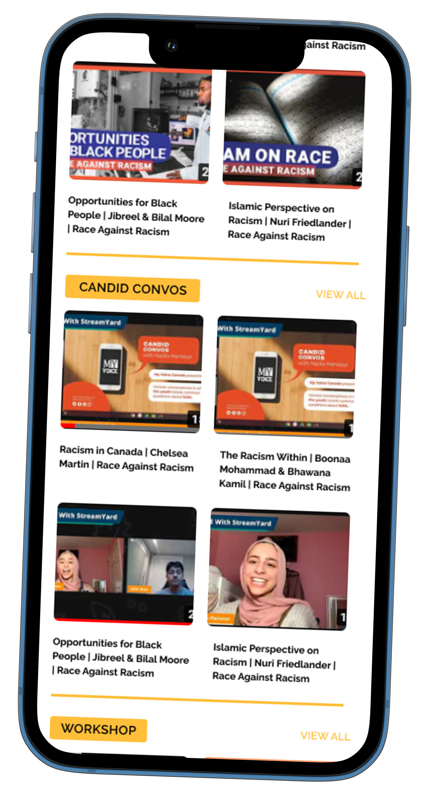 Watch page app prototype feature section categories