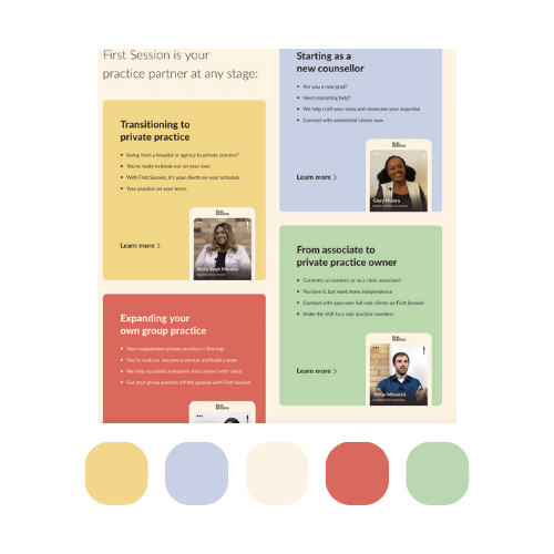 Colour inspiration from psychotherapists platform