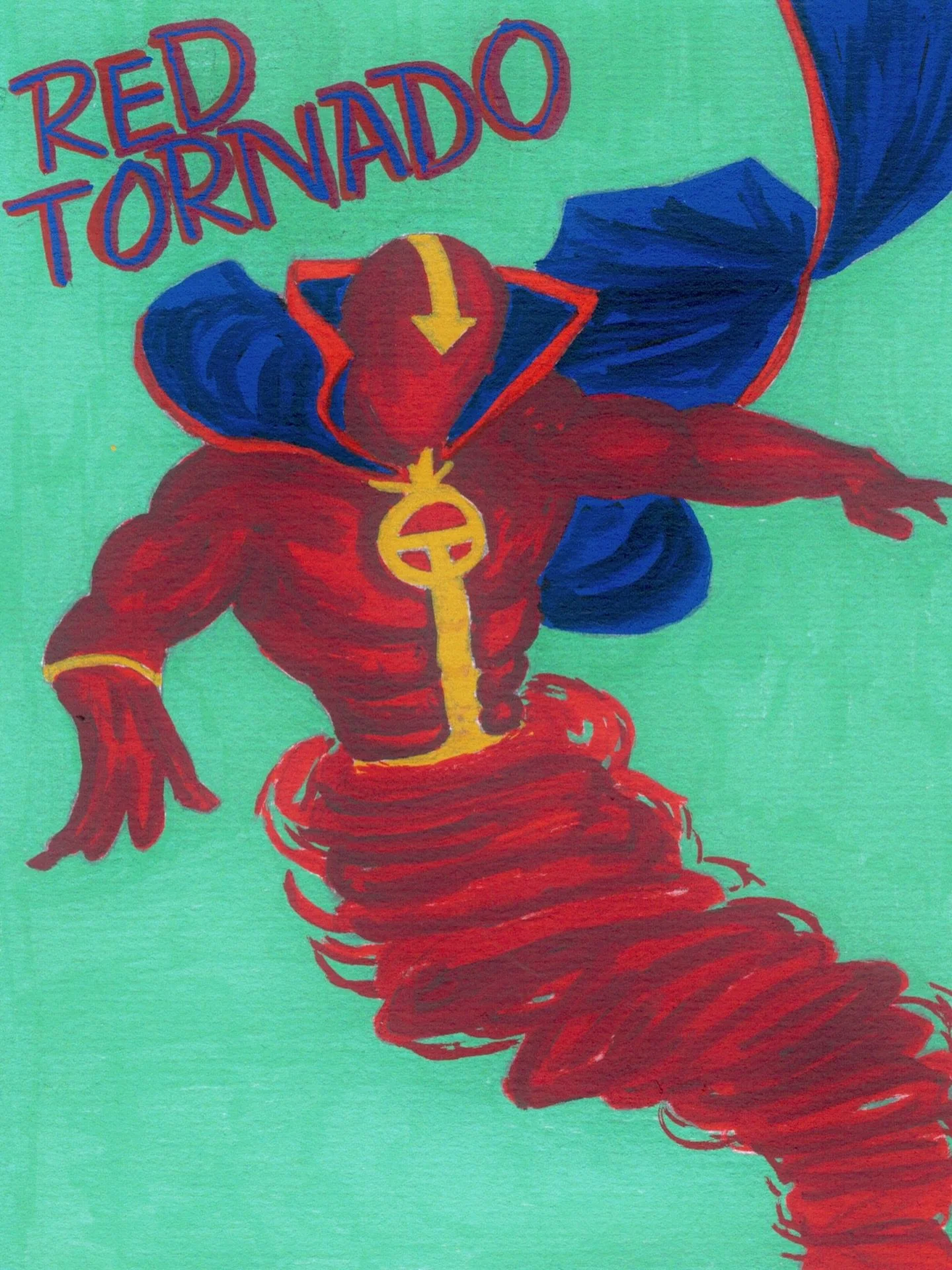 R is for Red Tornado &mdash; Wind of Justice 🌪️
 Red Tornado is an android hero harnessing the power of storms, blending logic, compassion, and unstoppable wind. From swirling cyclones to precise aerial strikes, he proves that even metal can carry a